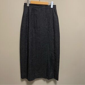 Vintage Harry Rosen Pure Wool Pencil Skirt - Timeless Charcoal Grey Size Small